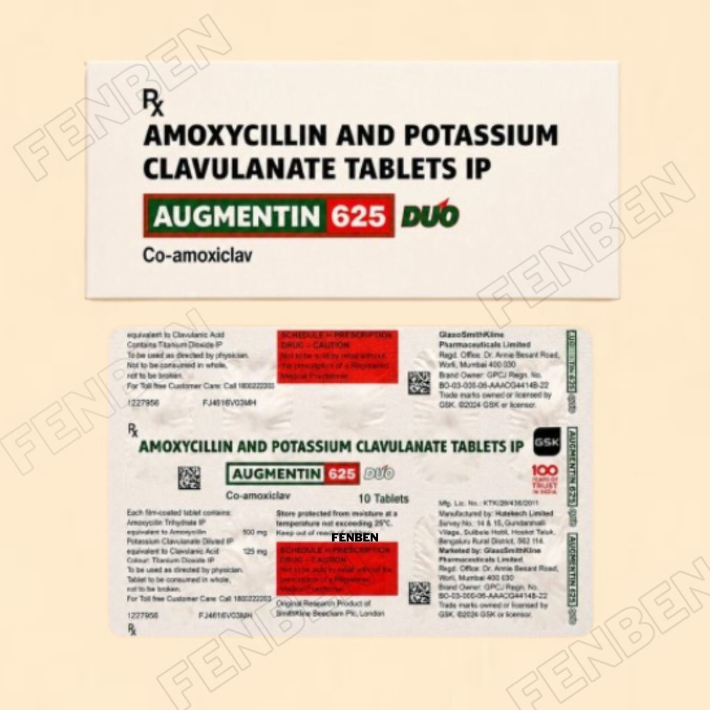 Amoxicillin 500 mg 125 mg (Augmentin 625 mg)