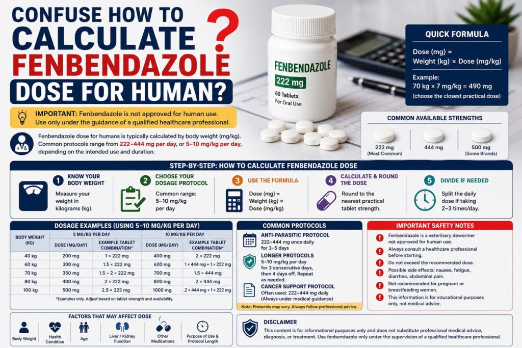 Free Fenbendazole Dose calculator For Human