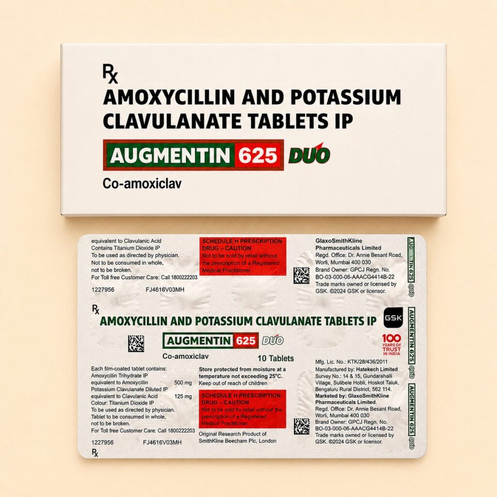 Augmentin 625 mg | Amoxycillin 500mg + Clavulanic Acid 125mg
